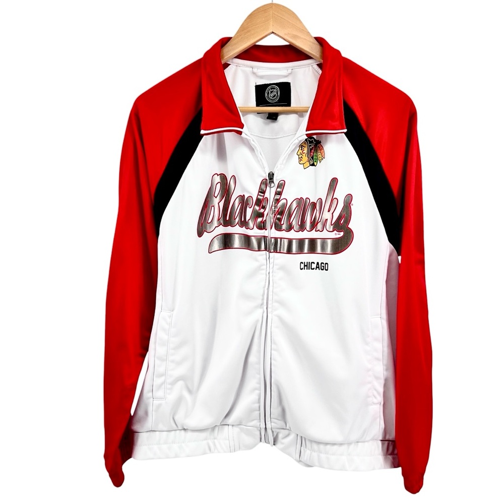 Chicago Blackhawks G-III Sports NHL Women Full Zip Track Jacket Sz XXL Red White
